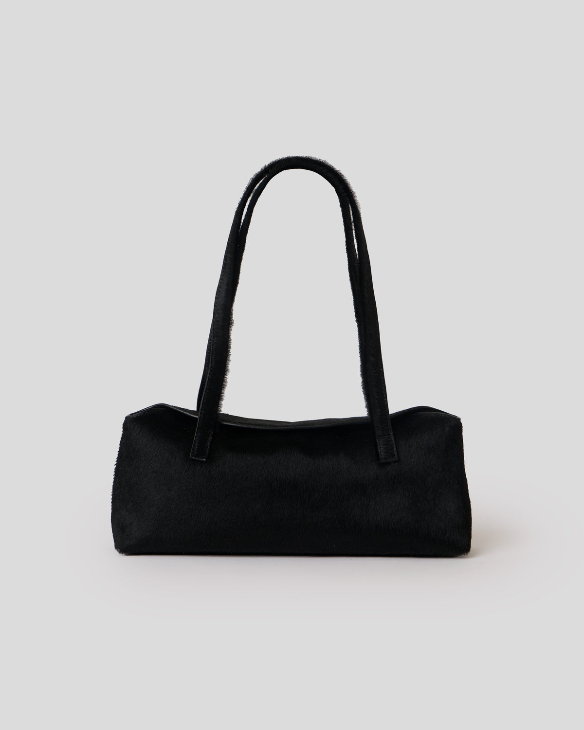 JOAN CALF-HAIR SHOULDER BAG Black - HANDBAGS