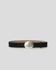 JUNA CALF-HAIR LEATHER BELT Black Silver - BELT