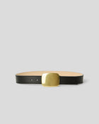 LEIGHTON LEATHER BELT Black Brass - BELT