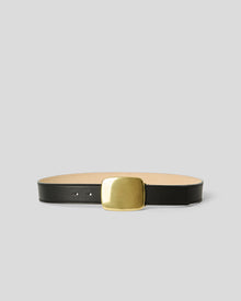 LEIGHTON LEATHER BELT Black Brass - BELT