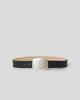 LEIGHTON LEATHER BELT Black Silver - BELT