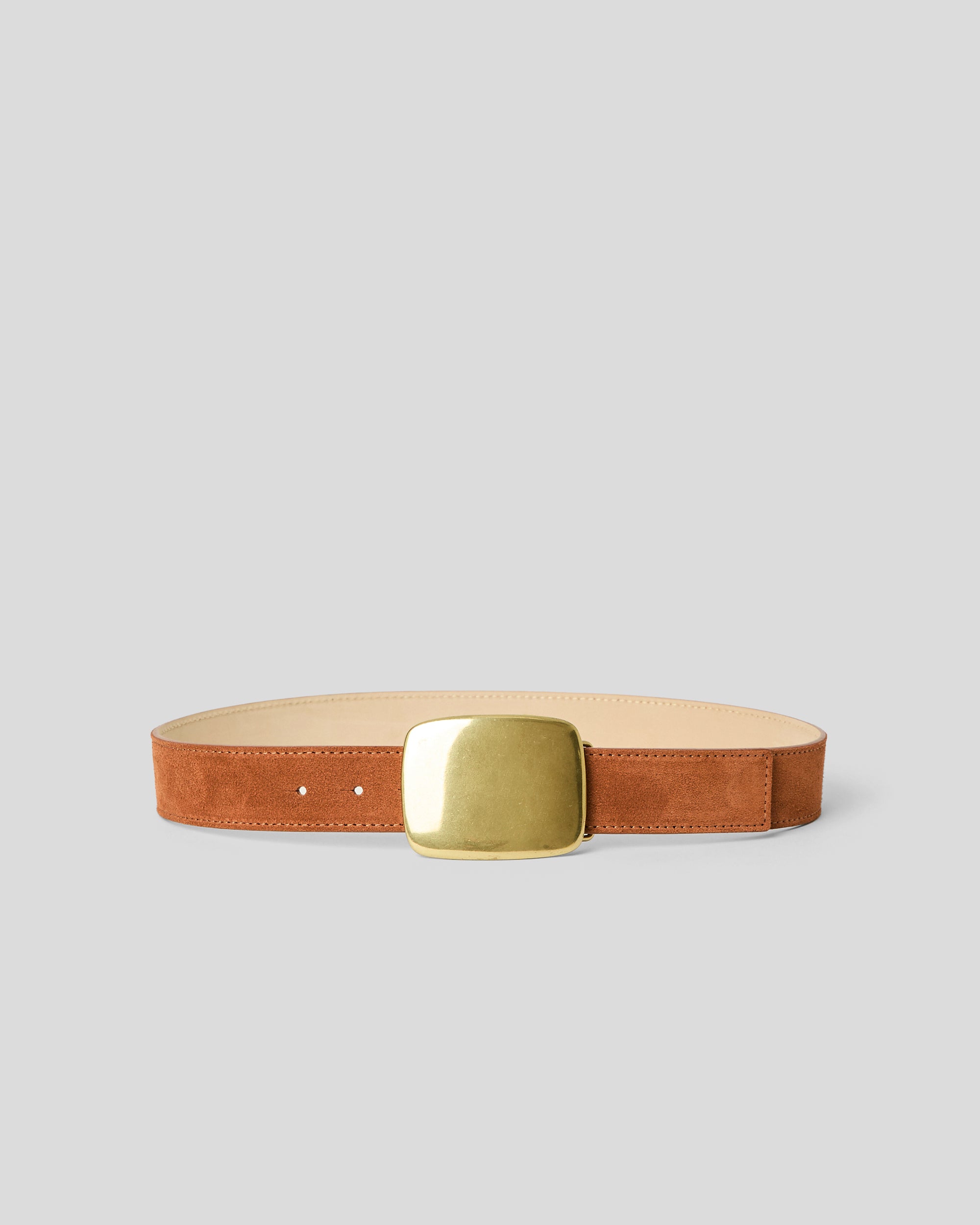 LEIGHTON SUEDE BELT Cognac Brass - BELT