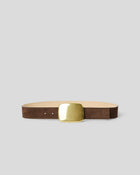 LEIGHTON SUEDE BELT Chocolate Brass - BELT