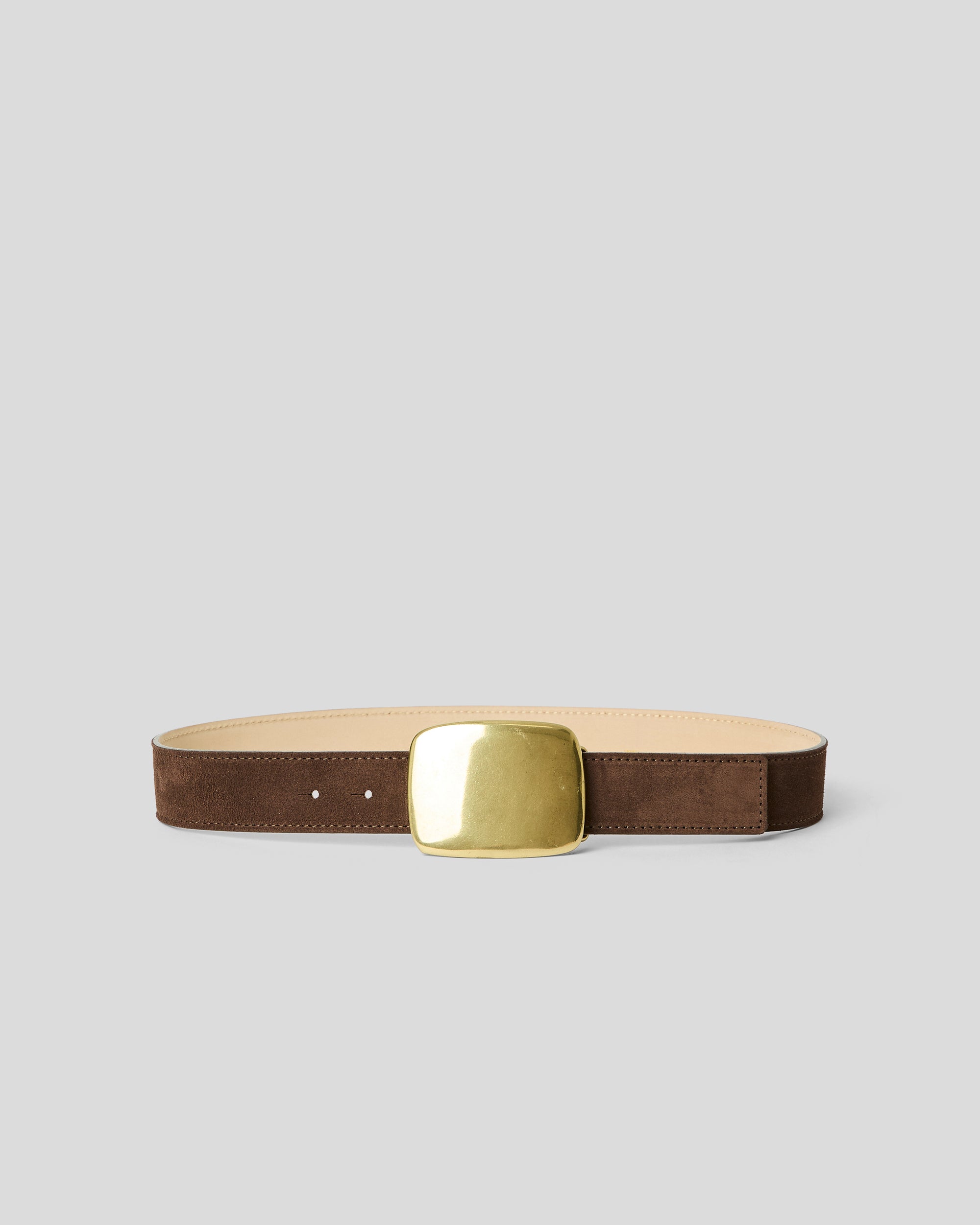 LEIGHTON SUEDE BELT Chocolate Brass - BELT