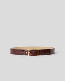 MILLA CROCO LEATHER BELT Merlot Gold - BELT