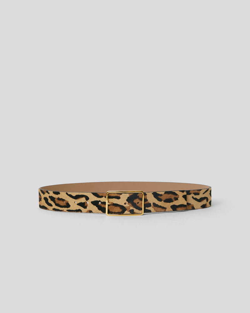 MILLA CALF-HAIR LEATHER BELT Leopard Gold - BELT