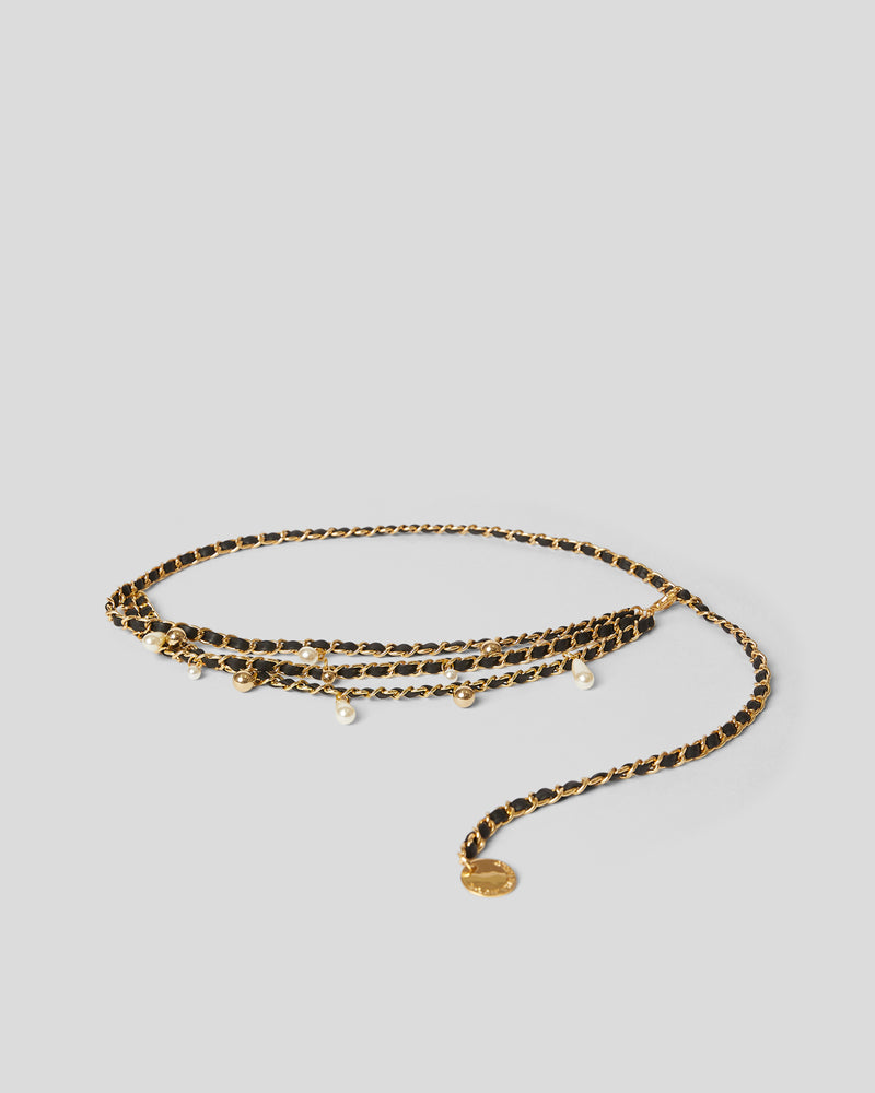 MADELYN CHAIN BELT Black Gold OS - BELT