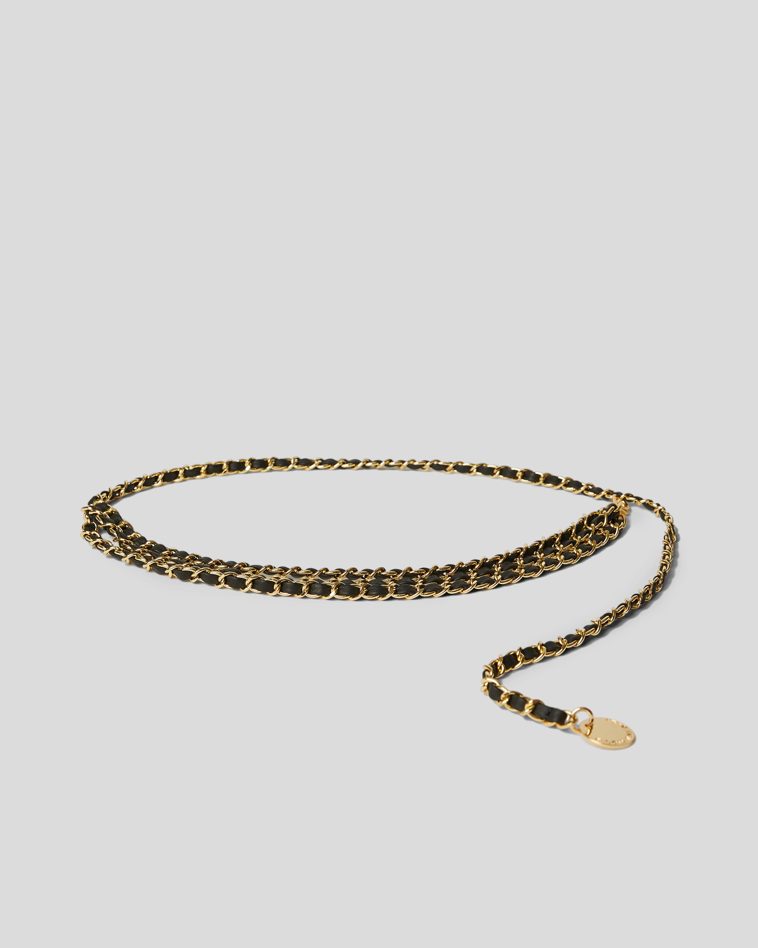 GISSEL MINI CHAIN BELT Black Gold OS - BELT