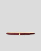 KENNEDY MINI CALF-HAIR LEATHER BELT Burgundy Gold - BELT