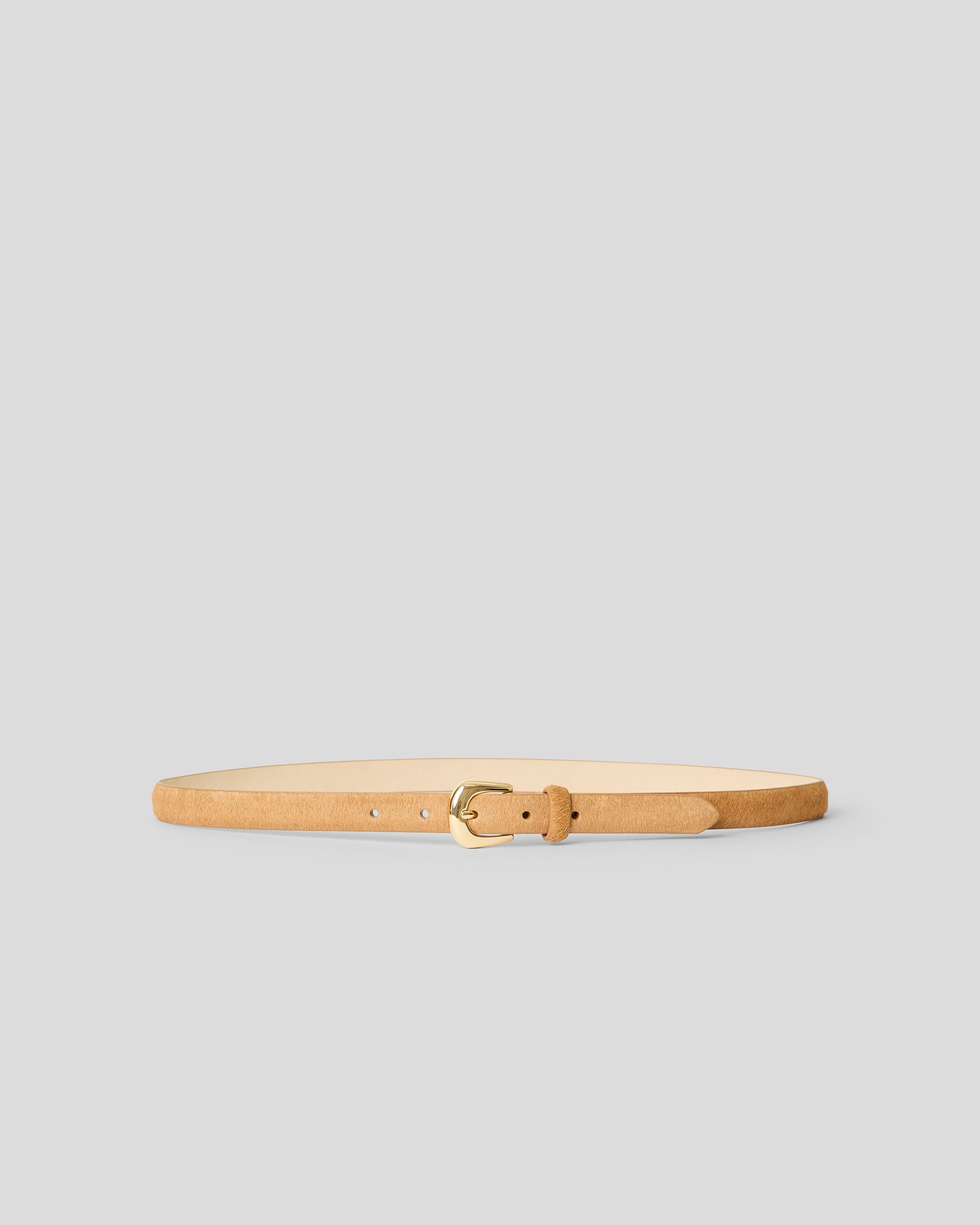 KENNEDY MINI CALF-HAIR LEATHER BELT Camel Gold - BELT