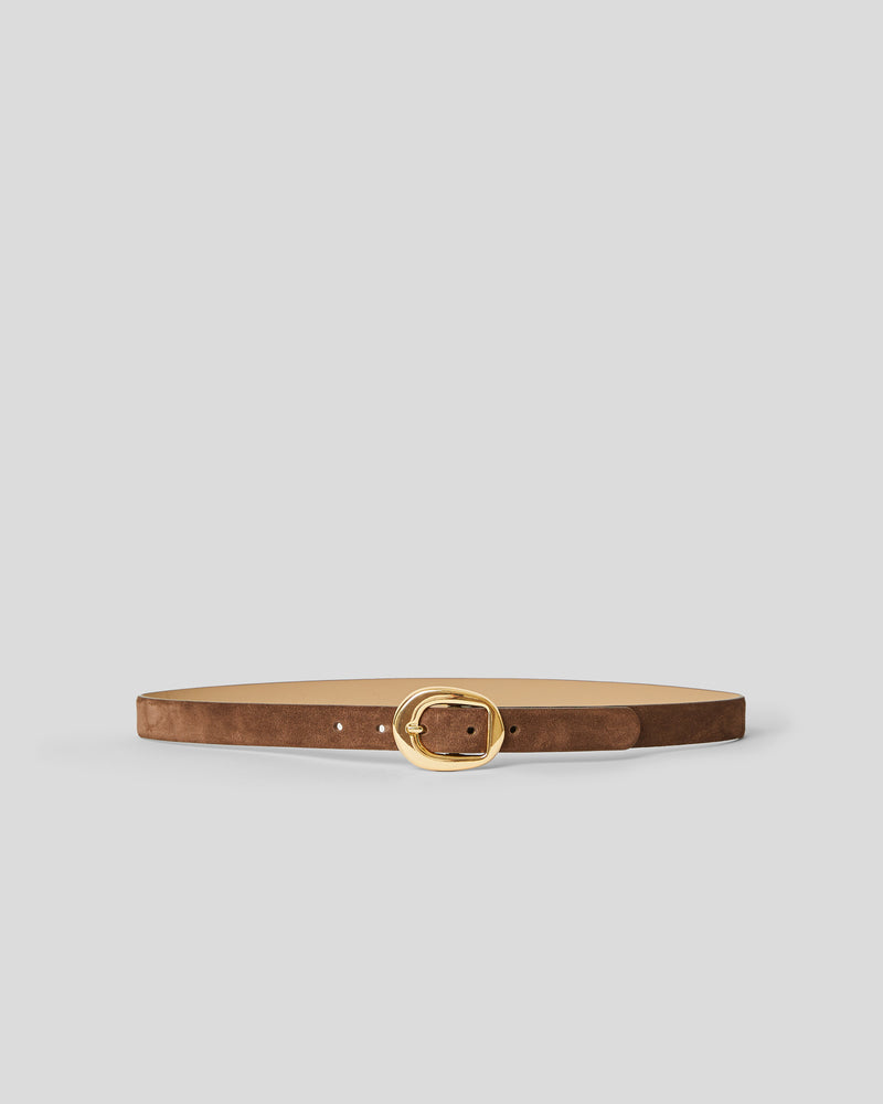 GREYSON MINI SUEDE BELT Chocolate Gold - BELT