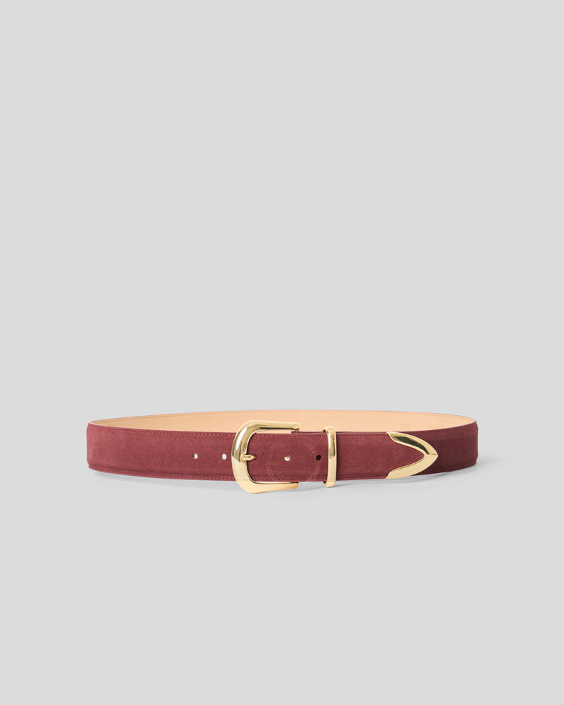 MARC SUEDE BELT Burgundy Gold - BELT