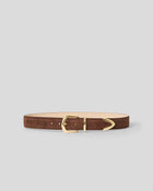 MARC SUEDE BELT Chocolate Gold - BELT