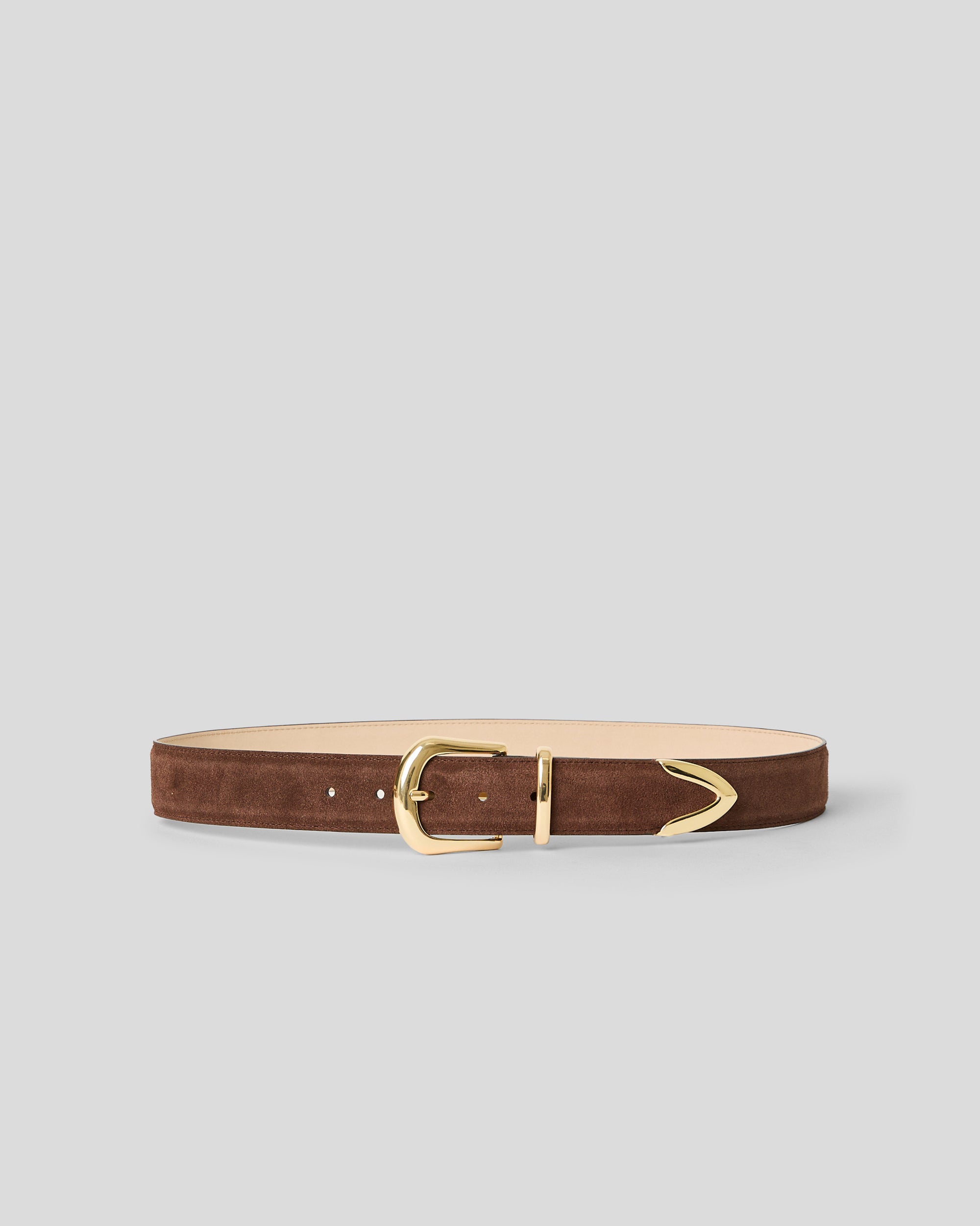 MARC SUEDE BELT Chocolate Gold - BELT