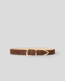 MARC SUEDE BELT Chocolate Gold - BELT