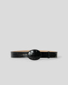 MABEL CROCO LEATHER BELT Black - BELT
