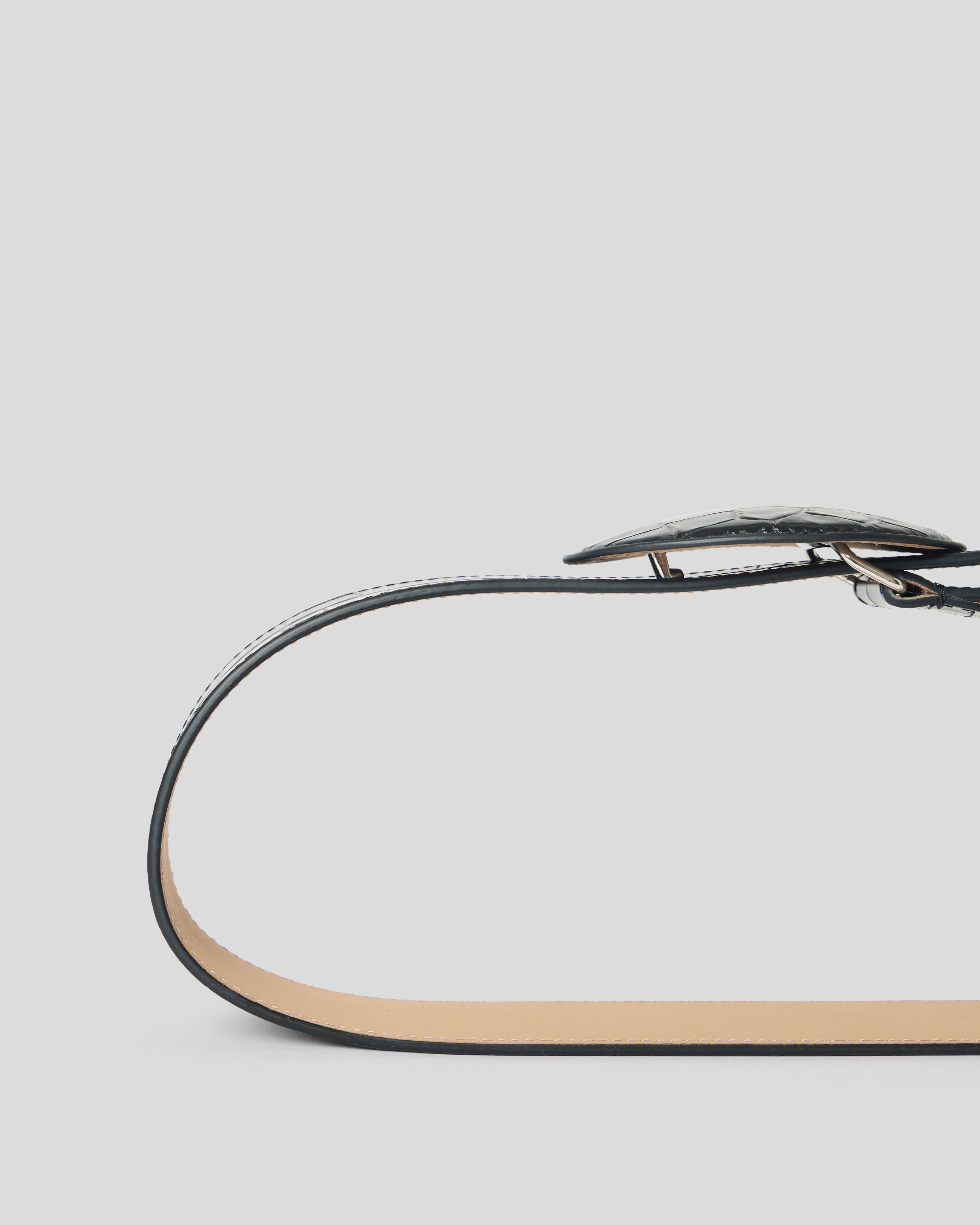 MABEL CROCO LEATHER BELT - BELT