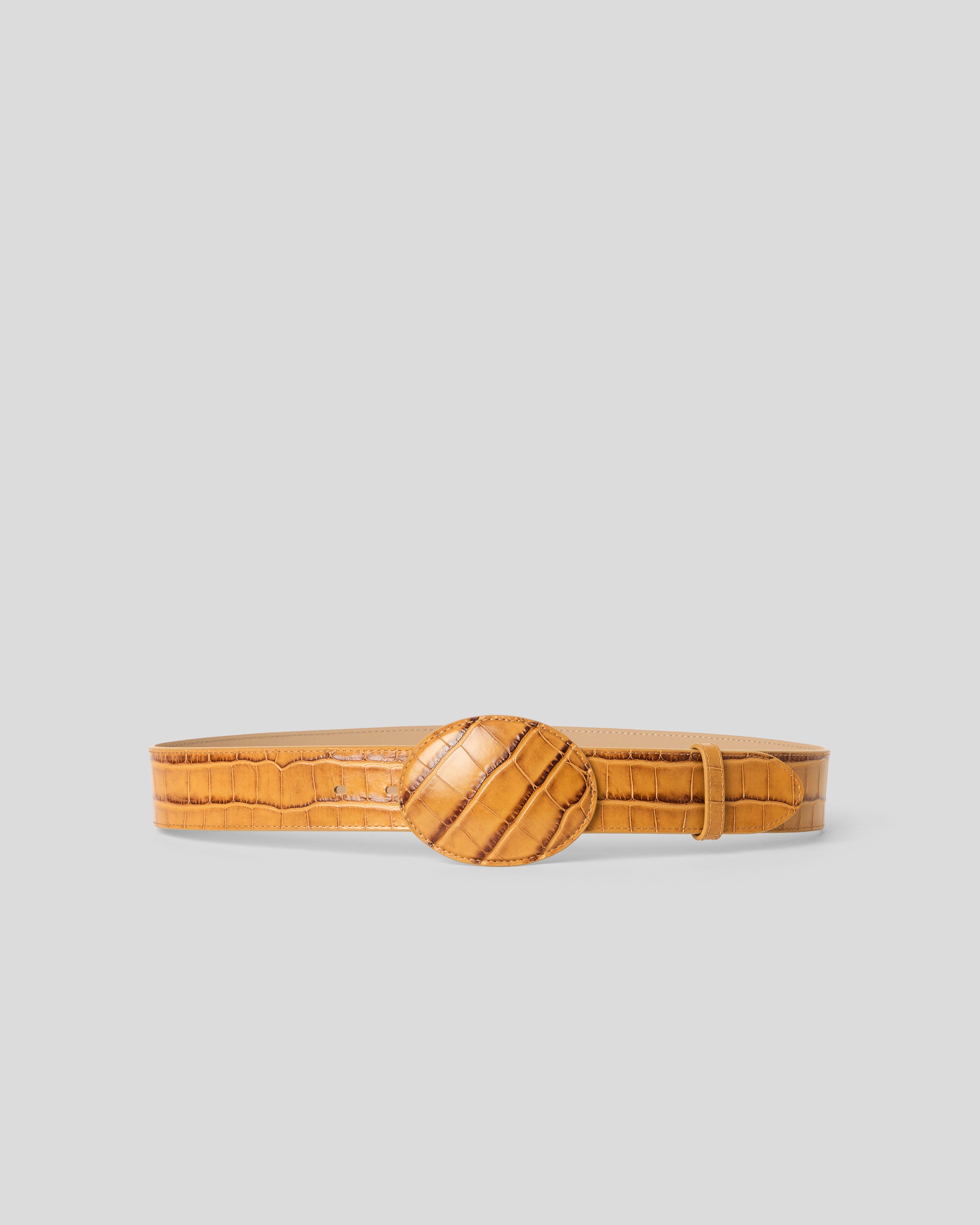 MABEL CROCO LEATHER BELT Camel - BELT