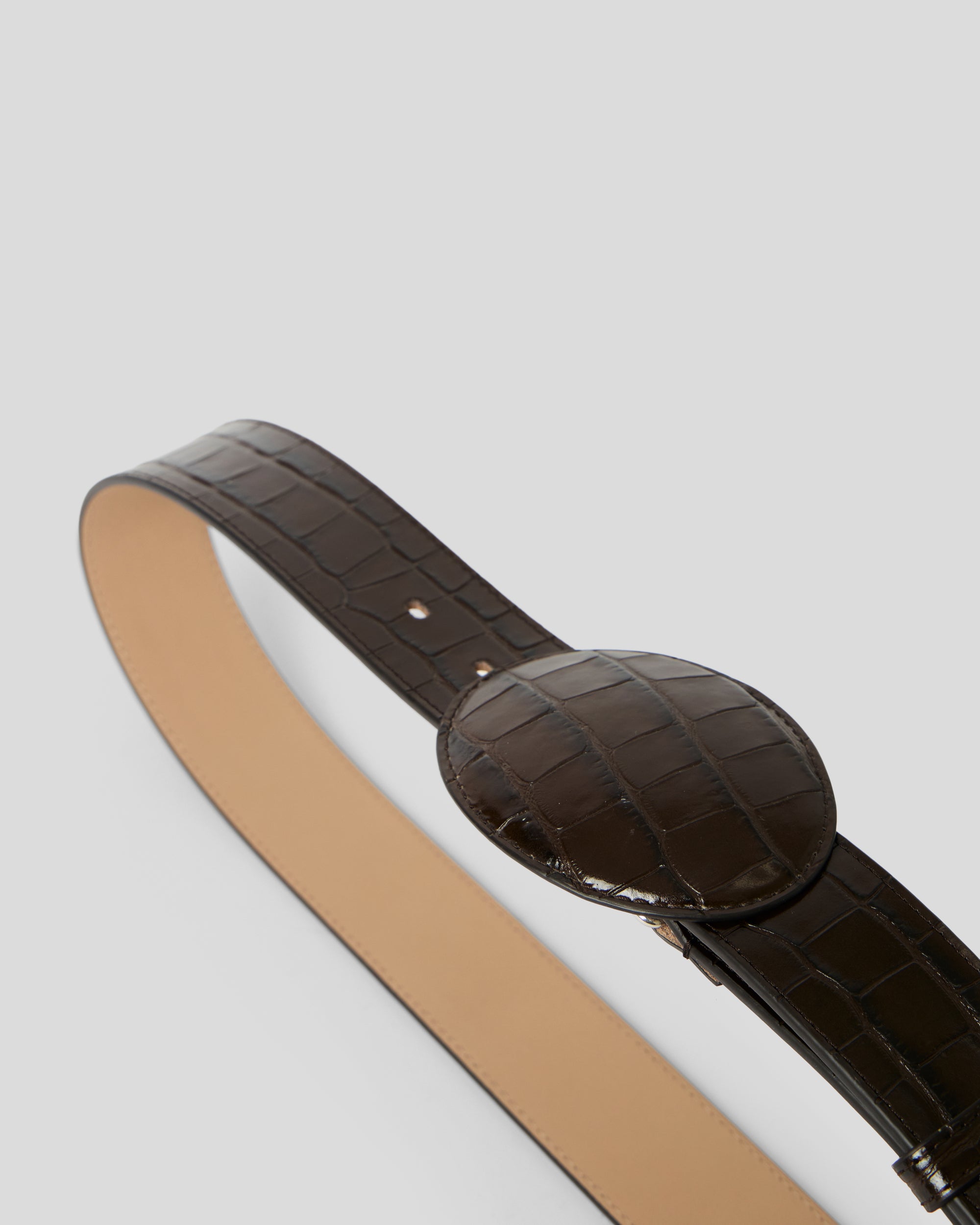 MABEL CROCO LEATHER BELT - BELT