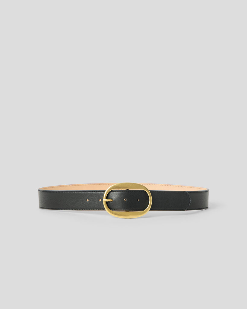 SIERRA LEATHER BELT Black Brass - BELT