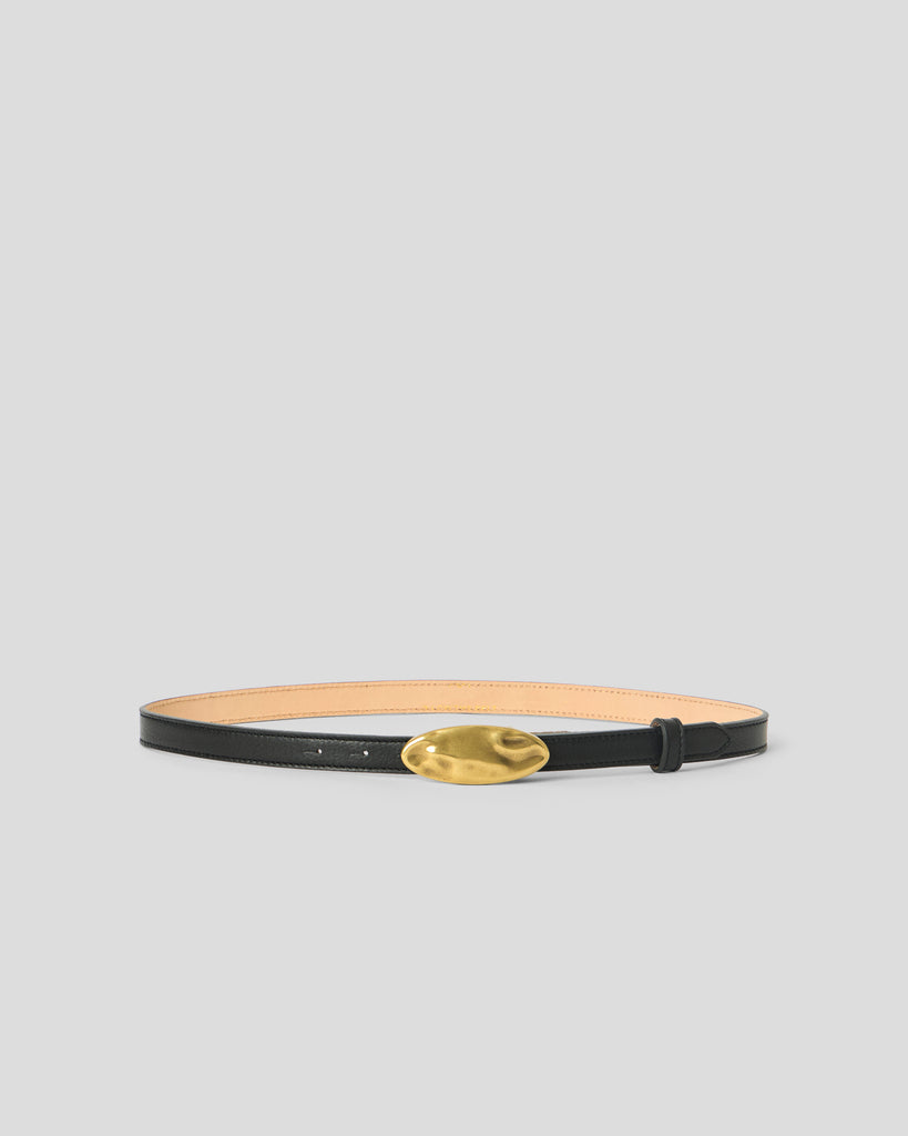 DARRIAN LEATHER BELT Black Brass - BELT