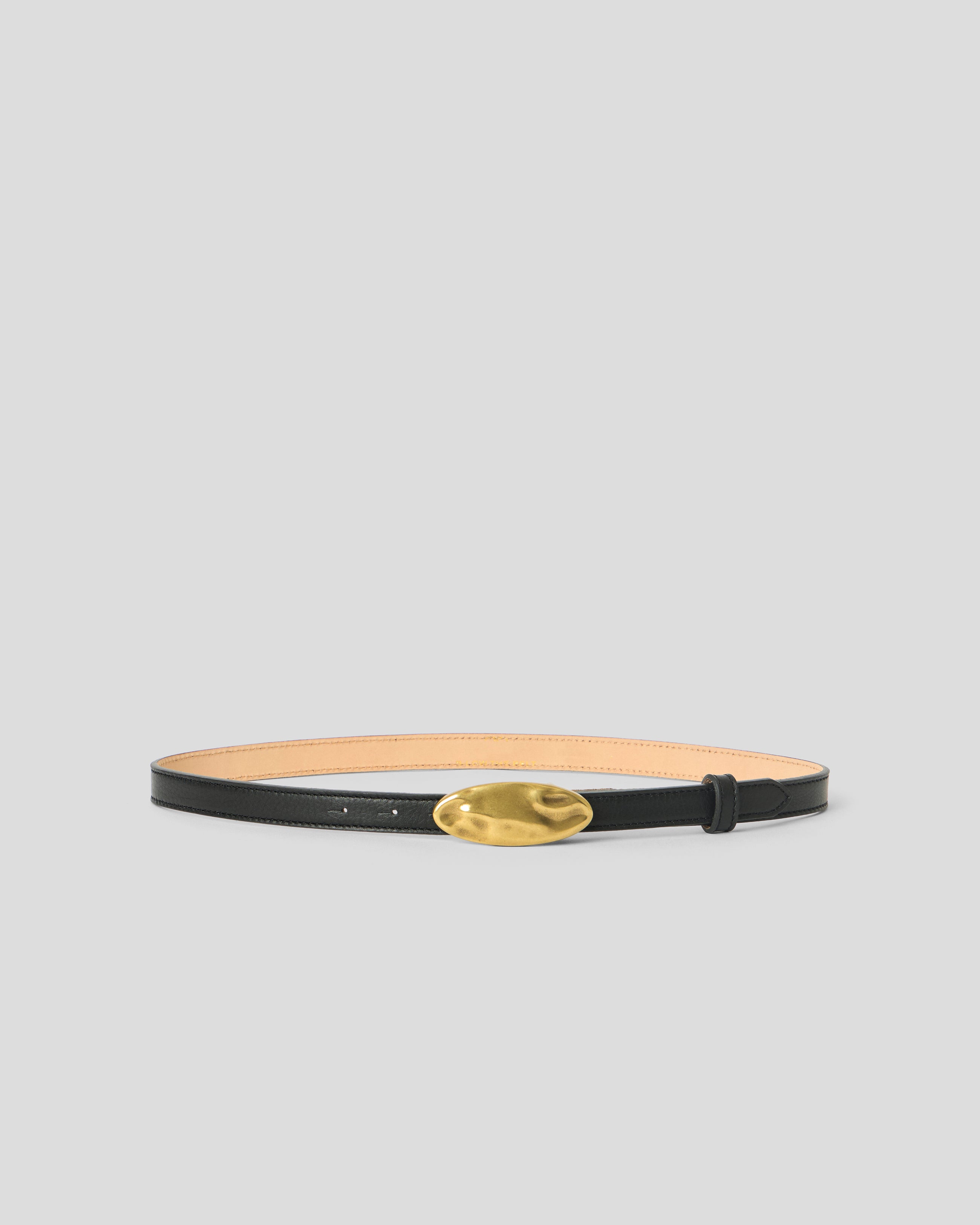 DARRIAN LEATHER BELT Black Brass - BELT
