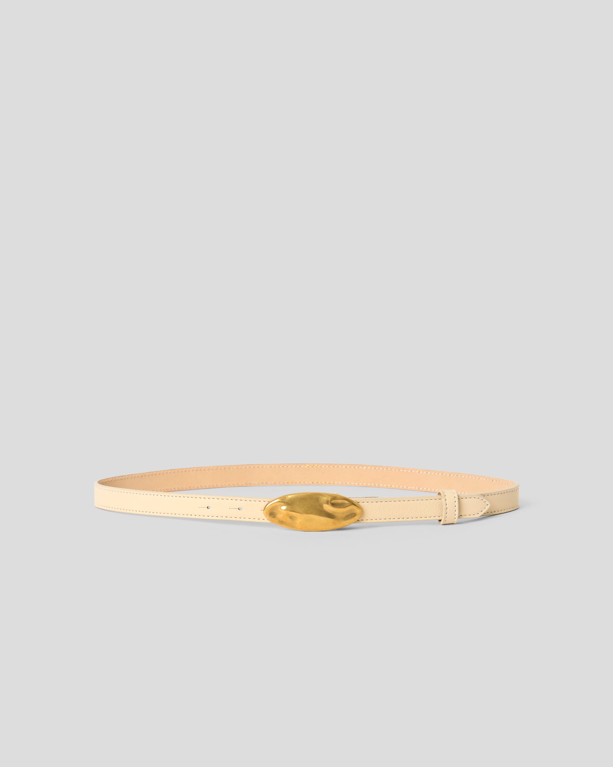 DARRIAN LEATHER BELT Latte Brass - BELT