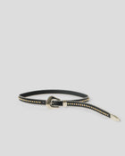 BARCELONA LEATHER BELT Black Silver - BELT