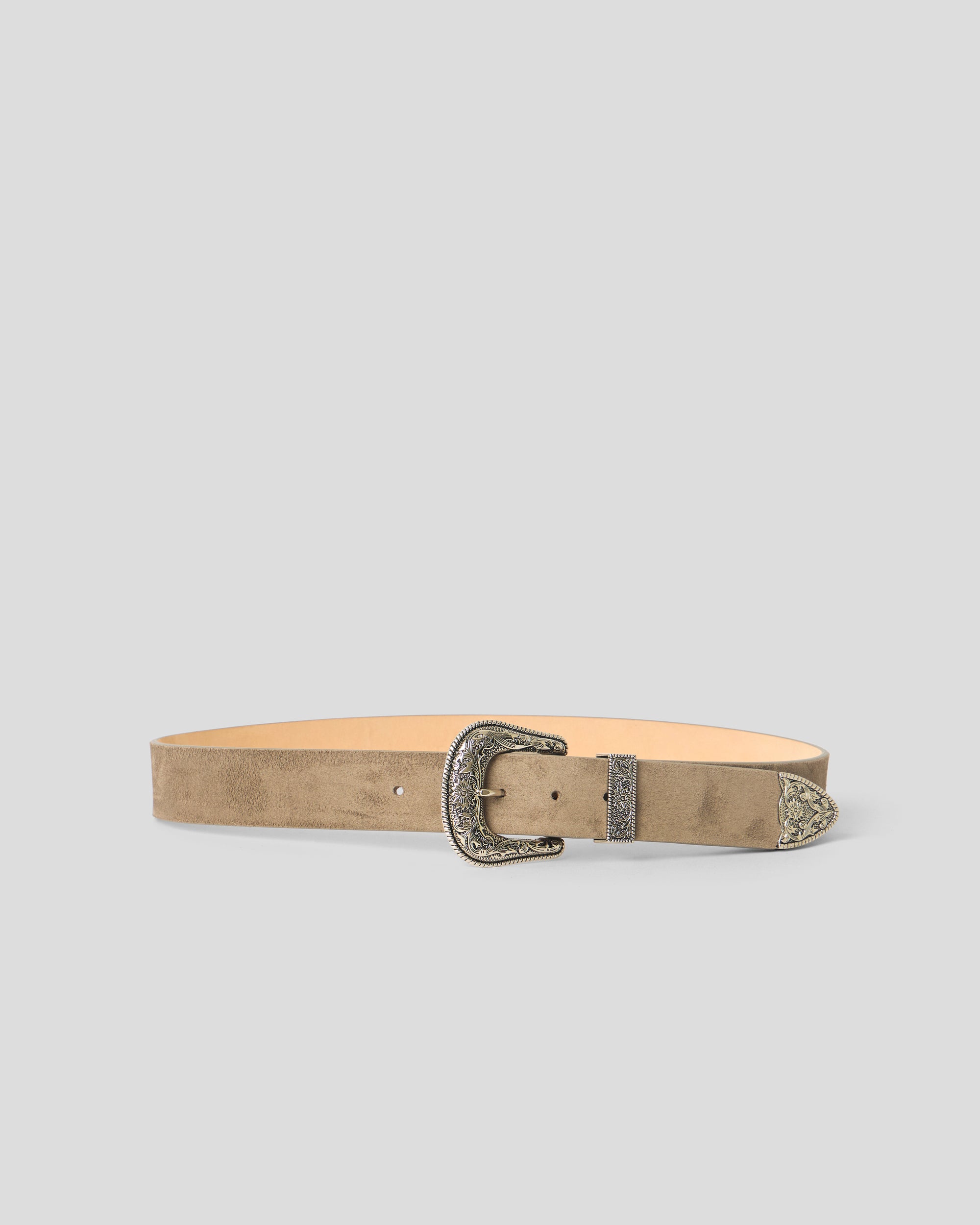 FRANK SUEDE BELT Elephant Silver - BELT
