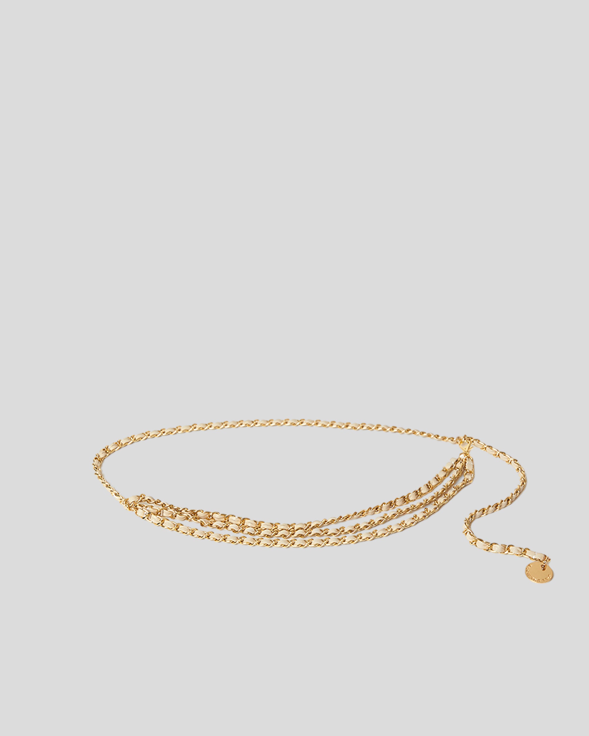 GISSEL MINI CHAIN BELT Bone Gold OS - BELT