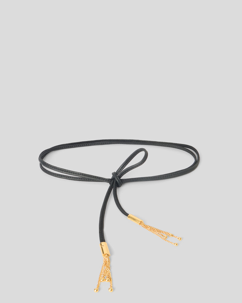 MELROSE WRAP LEATHER BELT Black Gold - BELT
