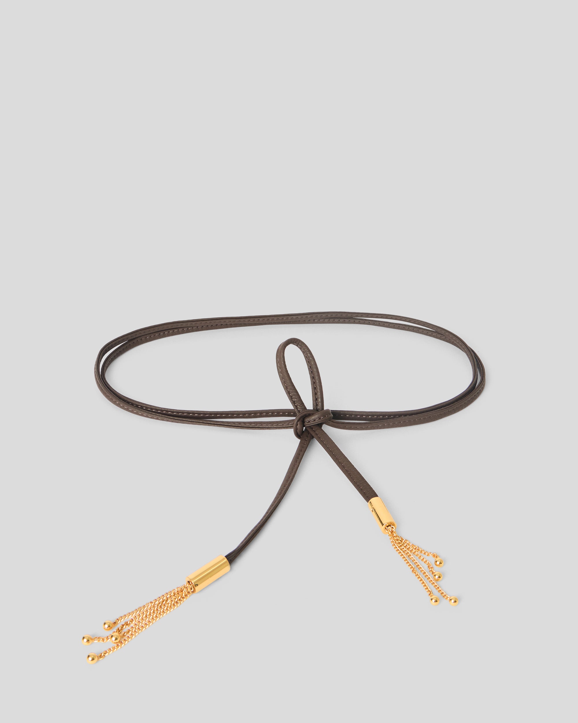 MELROSE WRAP LEATHER BELT Chocolate Gold - BELT