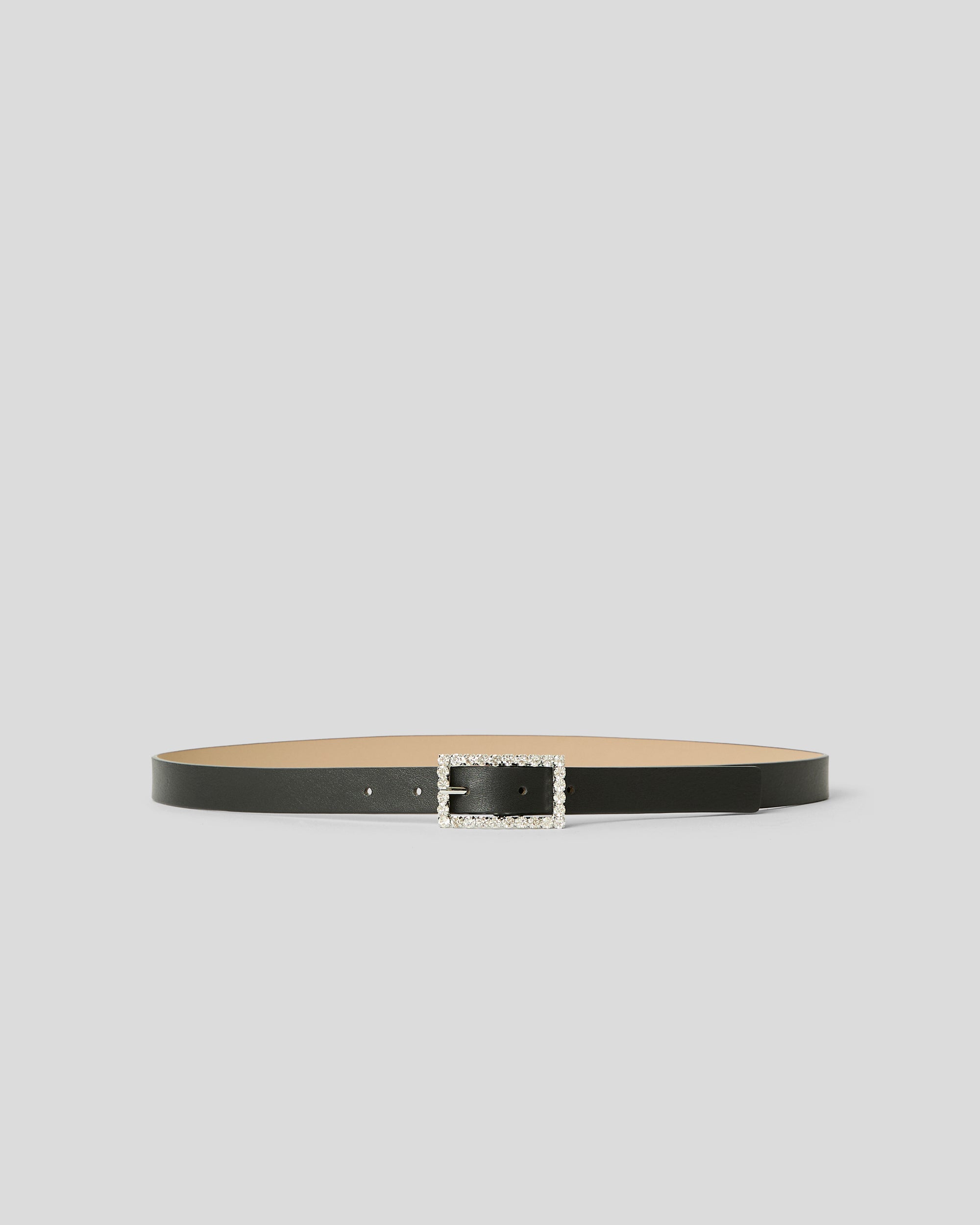 KAT LEATHER BELT Black Silver - BELT