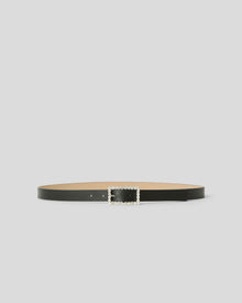 KAT LEATHER BELT Black Silver - BELT