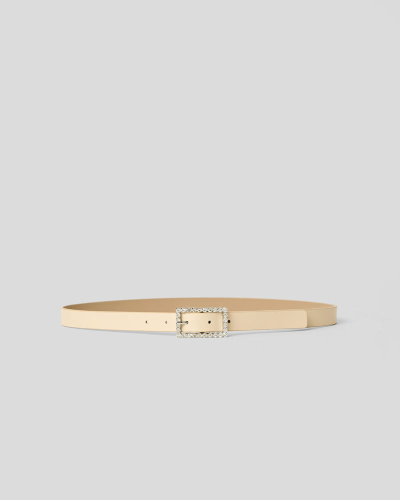 KAT LEATHER BELT Latte Silver - BELT
