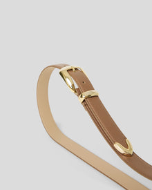 DUKE LEATHER BELT Walnut Gold - BELT