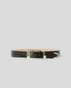 ARDEN CROCO LEATHER BELT Black Silver - BELT