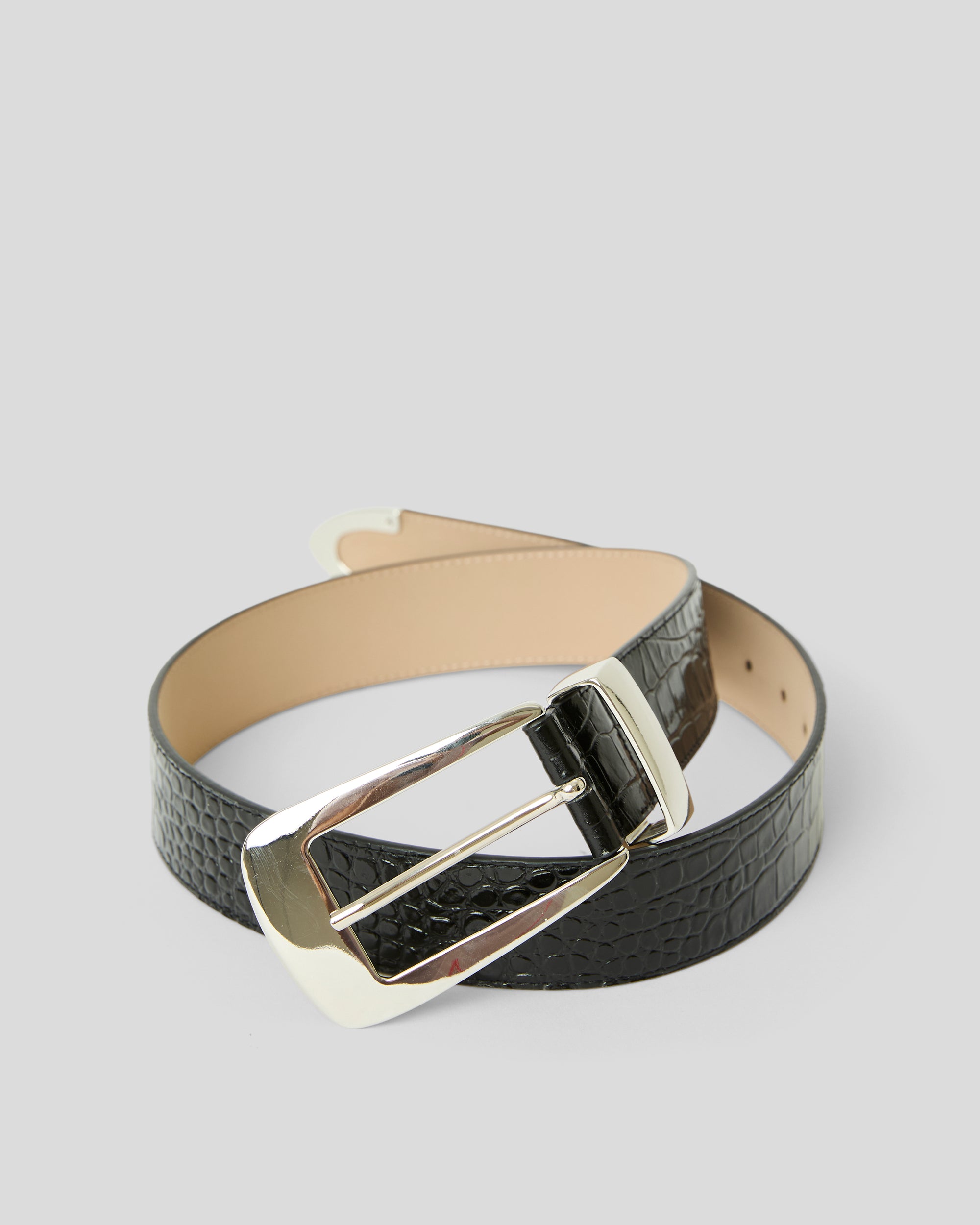 ARDEN CROCO LEATHER BELT - BELT