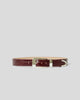 ARDEN CROCO LEATHER BELT Merlot Silver - BELT
