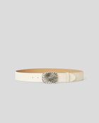 COSMO LEATHER BELT Gesso Silver - BELT