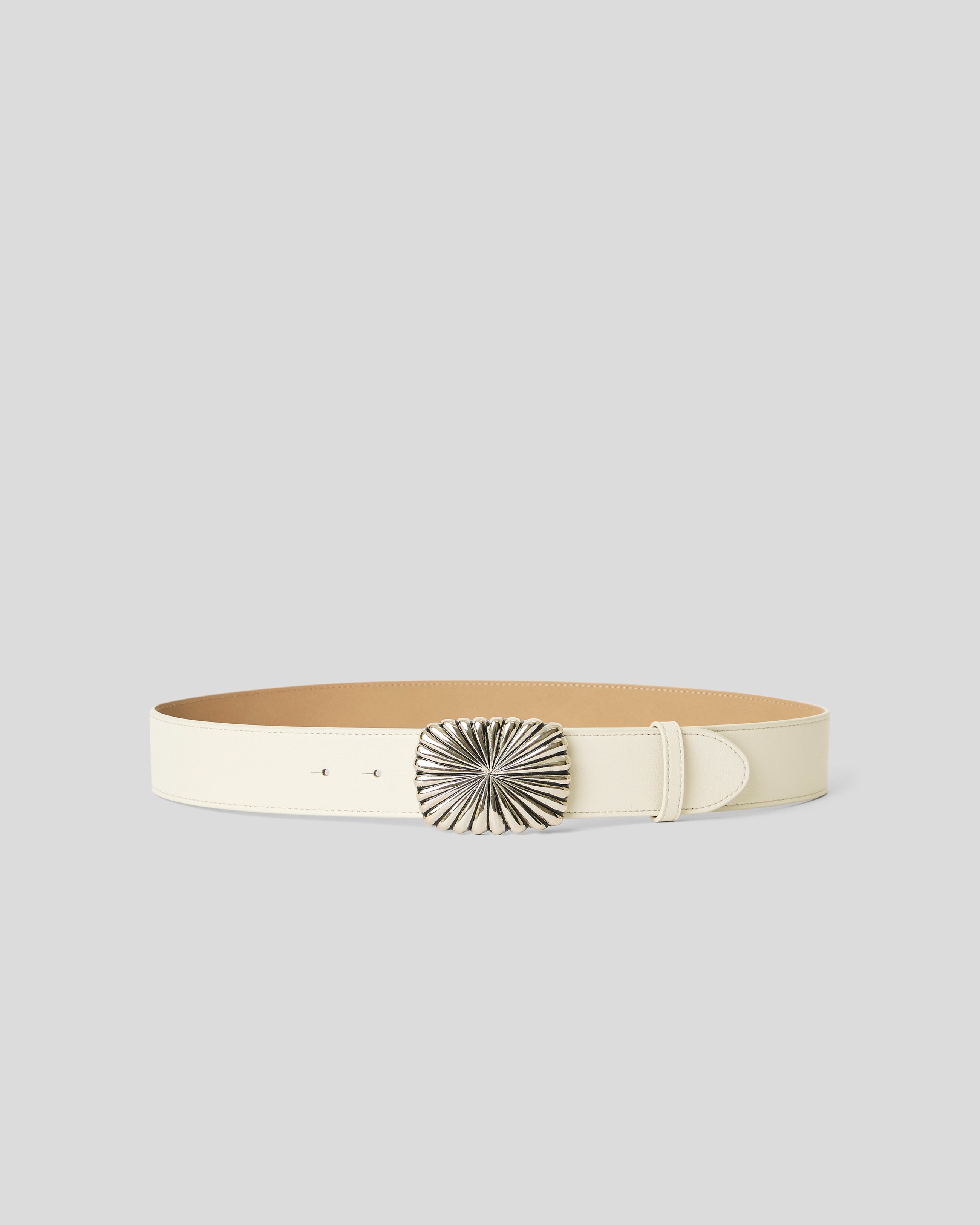 COSMO LEATHER BELT Gesso Silver - BELT