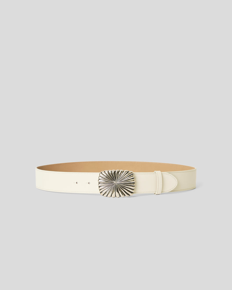 COSMO LEATHER BELT Gesso Silver - BELT