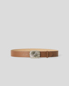 COSMO LEATHER BELT Tobacco Silver - BELT