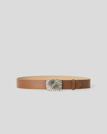 COSMO LEATHER BELT Tobacco Silver - BELT