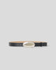 ADLEY LEATHER BELT Black Silver - BELT