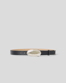 ADLEY LEATHER BELT Black Silver - BELT