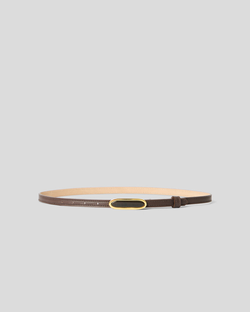BERYL LEATHER BELT Chocolate Tiger Eye - BELT