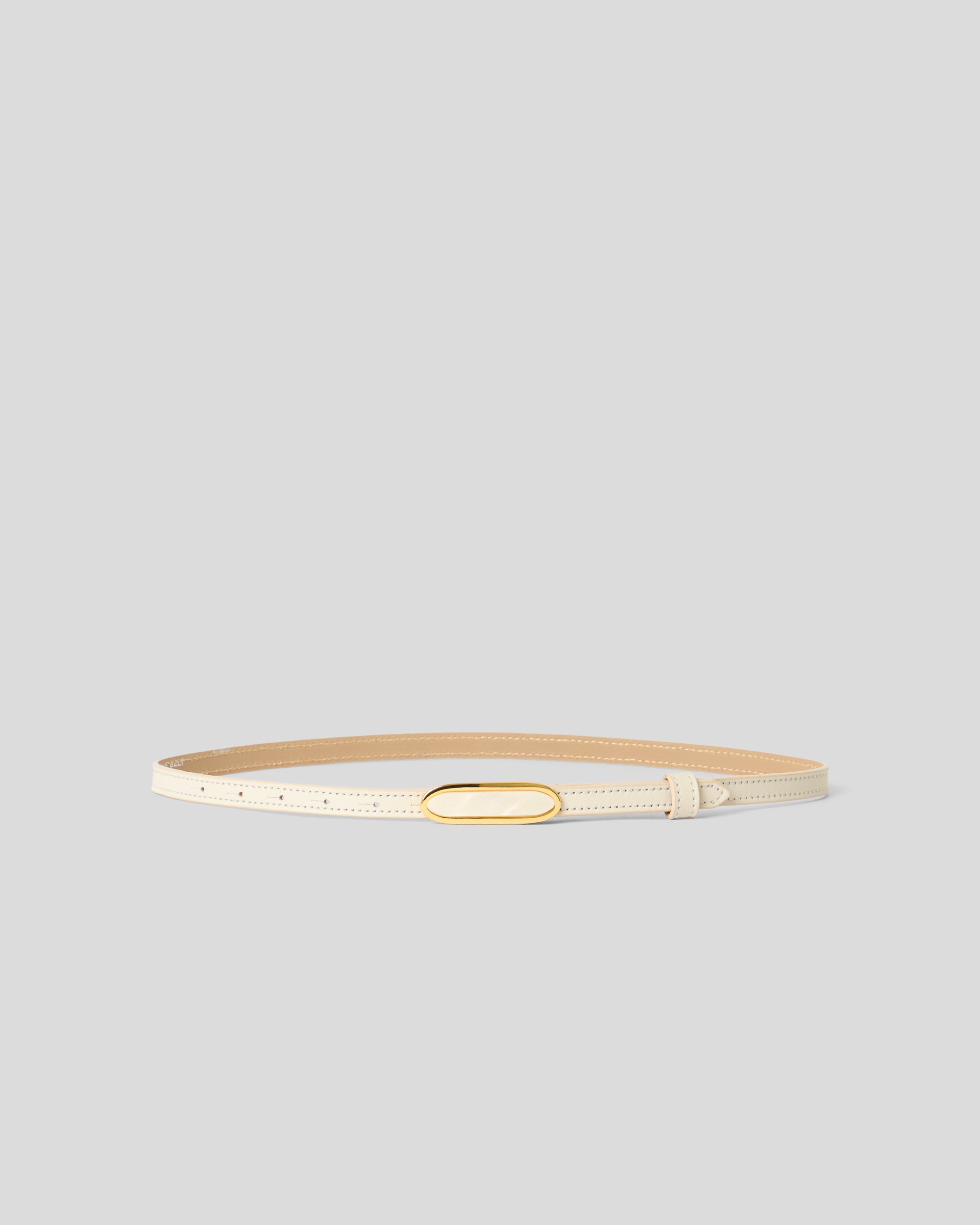 BERYL LEATHER BELT Gesso Pearl - BELT