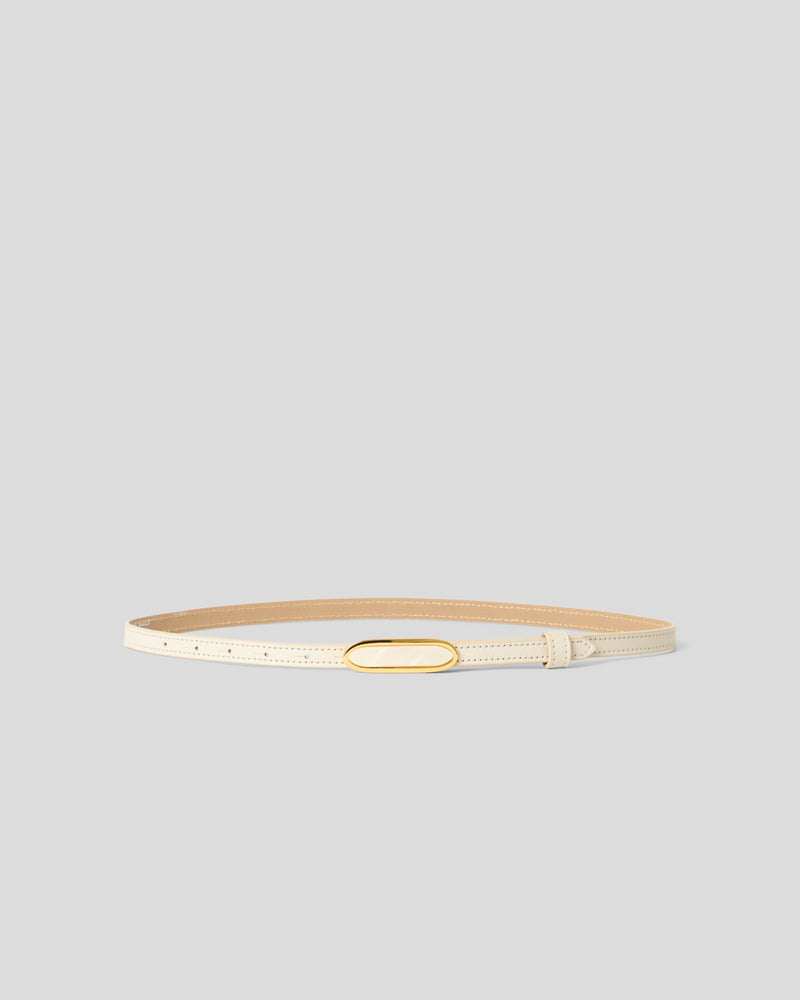 BERYL LEATHER BELT Gesso Pearl - BELT