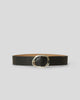 EDMOND LEATHER BELT Black Silver - BELT